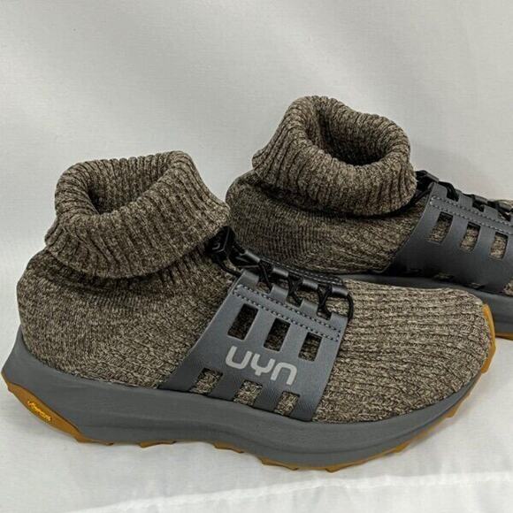 UYN Sz 39 8 Uynner Womens Brown Taupe Booties Hero Shoes Merino Wool Vibram Sole - Picture 7 of 15